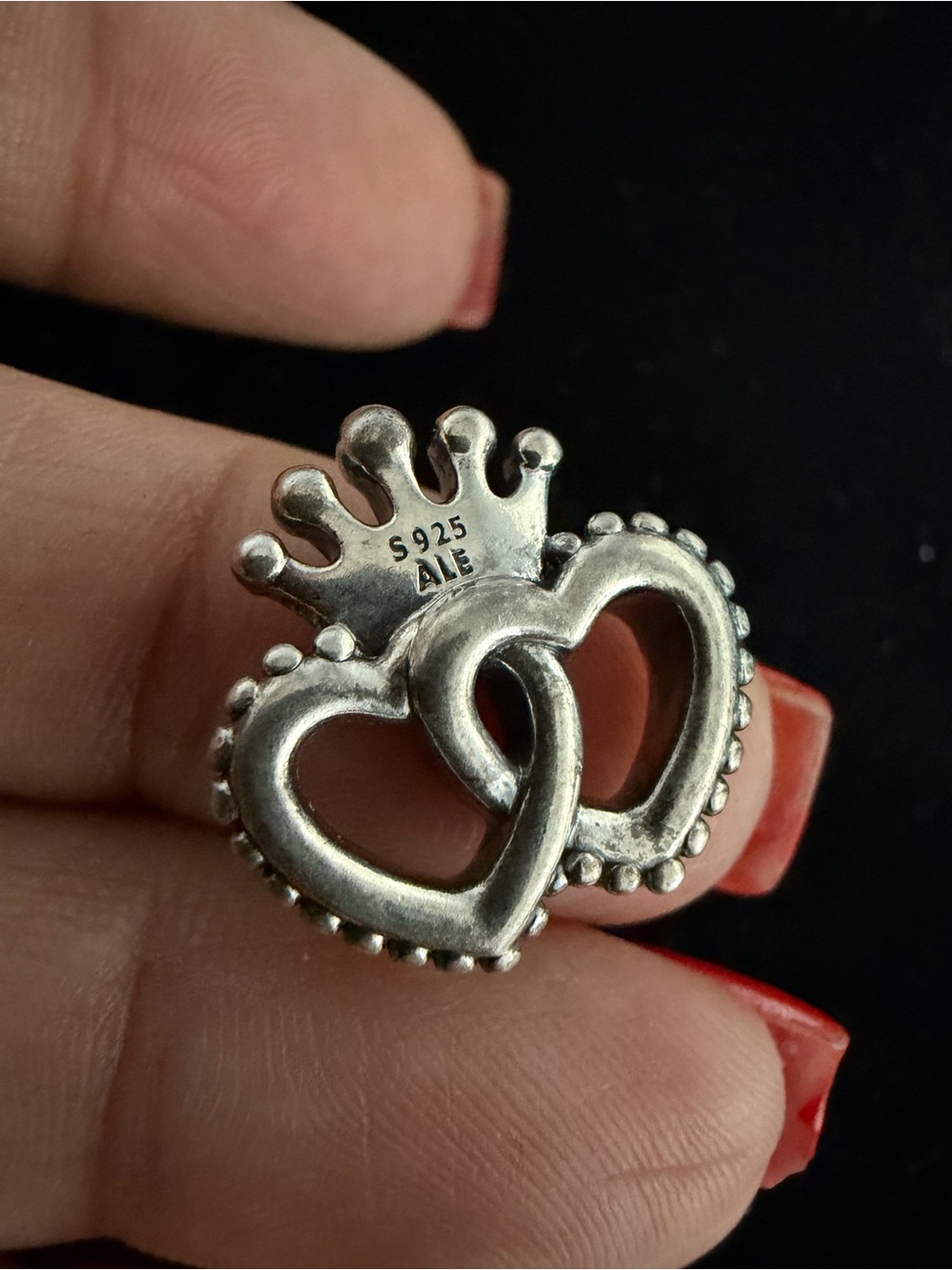 Pandora 925 Sterling silver heart crown pendant